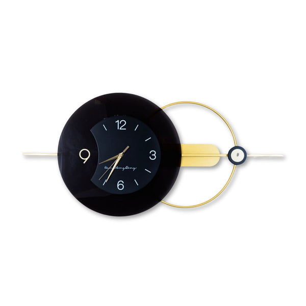 Luxury Gold & Black Silent Wall Clock - High-Quality Metal, Minimalist Office Decor, Modern Living Room Art by Accent Collection