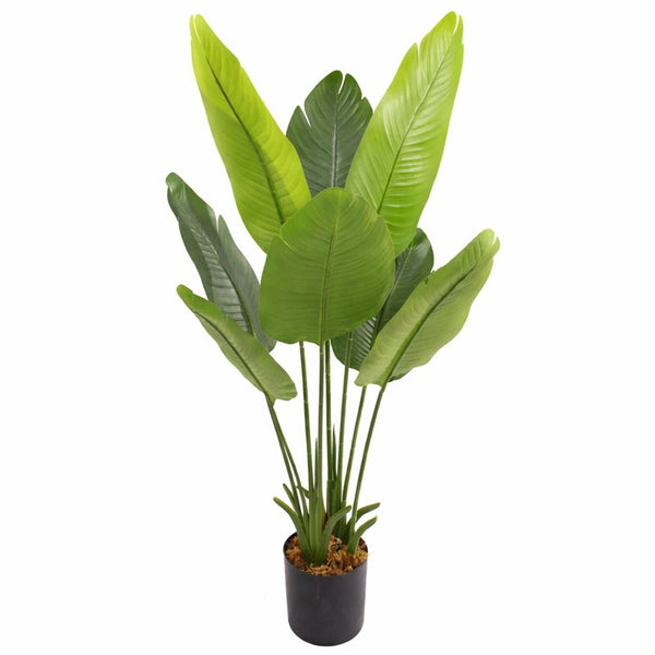 Large Artificial Bird of Paradise, 45" Fake Plant with Cement Base, Indoor Outdoor Living Room, Porch, Patio, Home Decor Gifts-Sona Casa