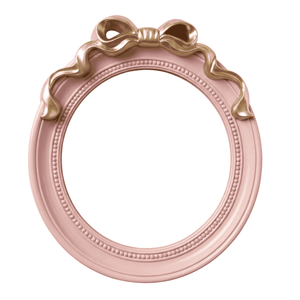 Round Pink 18-Inch Mirror with Gold Bow Decorative Wall Mirror, Gifts for Her, Accent Decor by Sona Casa