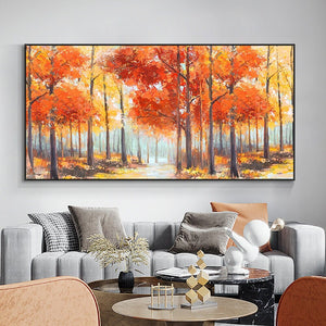 Original Abstract Tree Painting - Vibrant Orange and Yellow Canvas Art, Contemporary Wall Decor for Living Spaces, Thoughtful Birthday Gift by Sona Casa