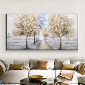 Beautiful Winter Landscape Painting, Black and White Wall Art, Nature Wall Art, Large Handmade Painting On Canvas for Living Room Home Decor by Sona Casa