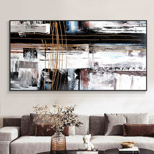 Handmade Abstract Art, Deep Space Oil Painting, Minimalist Bedroom Wall Painting, Framed Wall Art for New Home by Sona Casa