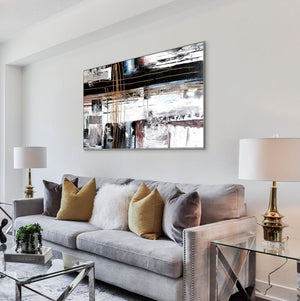 Handmade Abstract Art, Deep Space Oil Painting, Minimalist Bedroom Wall Painting, Framed Wall Art for New Home by Sona Casa