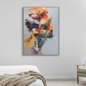 Abstract Wall Decor Abstract Reality Large Wall Painting Man Portrait Abstract Painting Handmade Wall Art Living Room Wall Decor Gift by Sona Casa