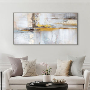 Abstract Painting on Canvas - Handmade Golden Yellow & Brown Textured Art for Living Room Decor, Unique Housewarming Gift by Sona Casa