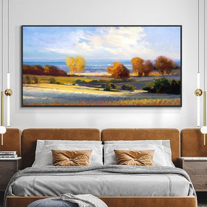 Original Nature Painting, Textured Trees Oil Canvas - Contemporary Art for Bedroom, Unique Housewarming Present by Sona Casa