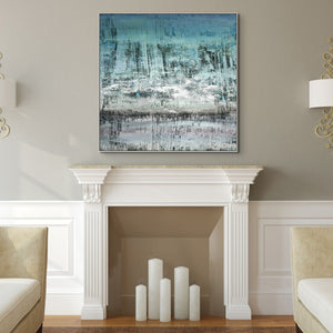 Winter Landscape Art on Canvas - Snow Scene Abstract Painting, Contemporary Extra Large Wall Art, Unique Home Decor Gift Idea by Sona Casa