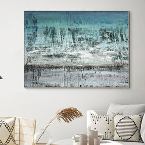 Winter Landscape Art on Canvas - Snow Scene Abstract Painting, Contemporary Extra Large Wall Art, Unique Home Decor Gift Idea by Sona Casa