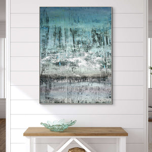Winter Landscape Art on Canvas - Snow Scene Abstract Painting, Contemporary Extra Large Wall Art, Unique Home Decor Gift Idea by Sona Casa