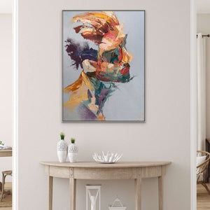 Abstract Wall Decor Abstract Reality Large Wall Painting Man Portrait Abstract Painting Handmade Wall Art Living Room Wall Decor Gift by Sona Casa