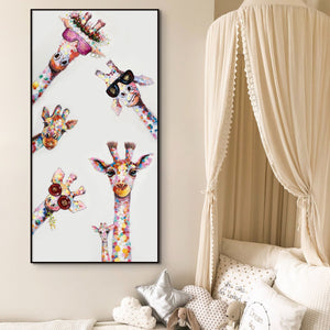 Giraffe Animal Painting On Canvas, Painting for Kids Room, Colorful Art, Nursery Decor, Wall Decor for Kids Room, Wall Painting for Playroom by Sona Casa