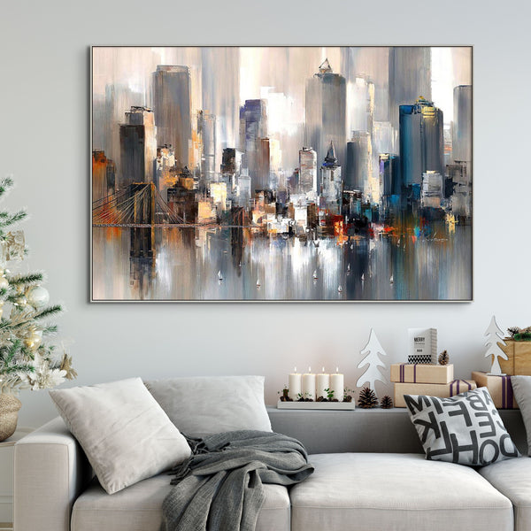 Custom Order, Nancy, Manhattan, 48x36, Black Frame, Delivery to 85260