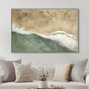 Original Seascape Wall Painting, Textured Acrylic Canvas, Minimalist Boho Beach Art, Housewarming Gift by Sona Casa
