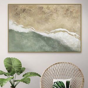 Original Seascape Wall Painting, Textured Acrylic Canvas, Minimalist Boho Beach Art, Housewarming Gift by Sona Casa