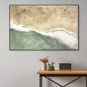 Original Seascape Wall Painting, Textured Acrylic Canvas, Minimalist Boho Beach Art, Housewarming Gift by Sona Casa