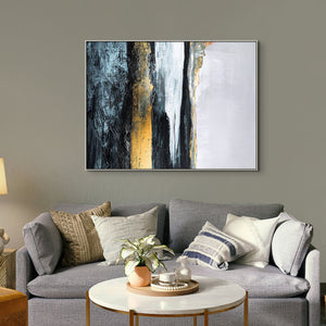 Abstract Wall Art Black and Golden Oil Painting Original Wall Art On Canvas Modern Art Living Room Wall Art Large Abstract Painting Gift by Sona Casa