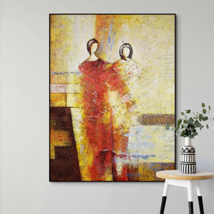 Abstract Figurative Painting - Textured Large Wall Art for Living Room, Handmade Modern Art, Unique Contemporary Gift by Accent Collection