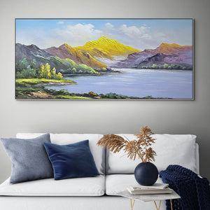 Mountain Painting on Canvas Oil Painting on Canvas Large Wall Art Landscape Painting Living Room Wall Art Original Painting Lake Art Gift by Accent Collection