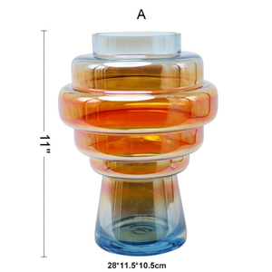 Orange and Blue Gradient Glass Vase by Accent Collection